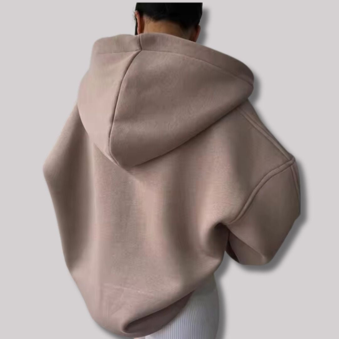Candice Womens Oversized Pullover Hoodie with Notch Neck