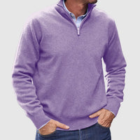 Nicholas | Mens Zip Neck Sweater with Stand Collar | Classic Fit, Soft Feel | Black, Gray, Blue and More S-3XL