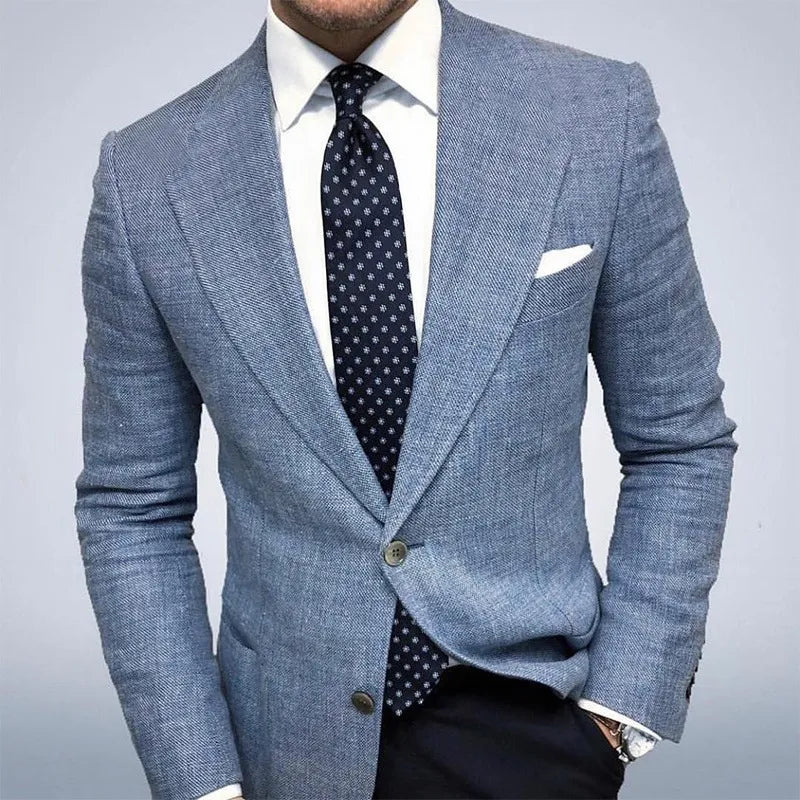 Dean Mens Textured Sport Coat, Single-Breasted in Blue