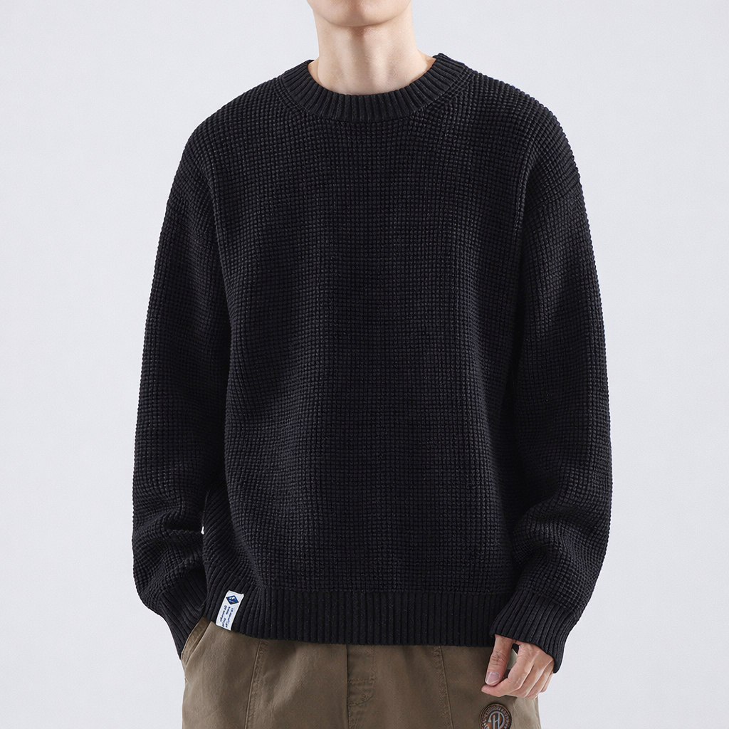 Adrian | Herren Strukturierter Rundhals Pullover — Minimalistischer Winter-Knit in 6 Farben | Westmere