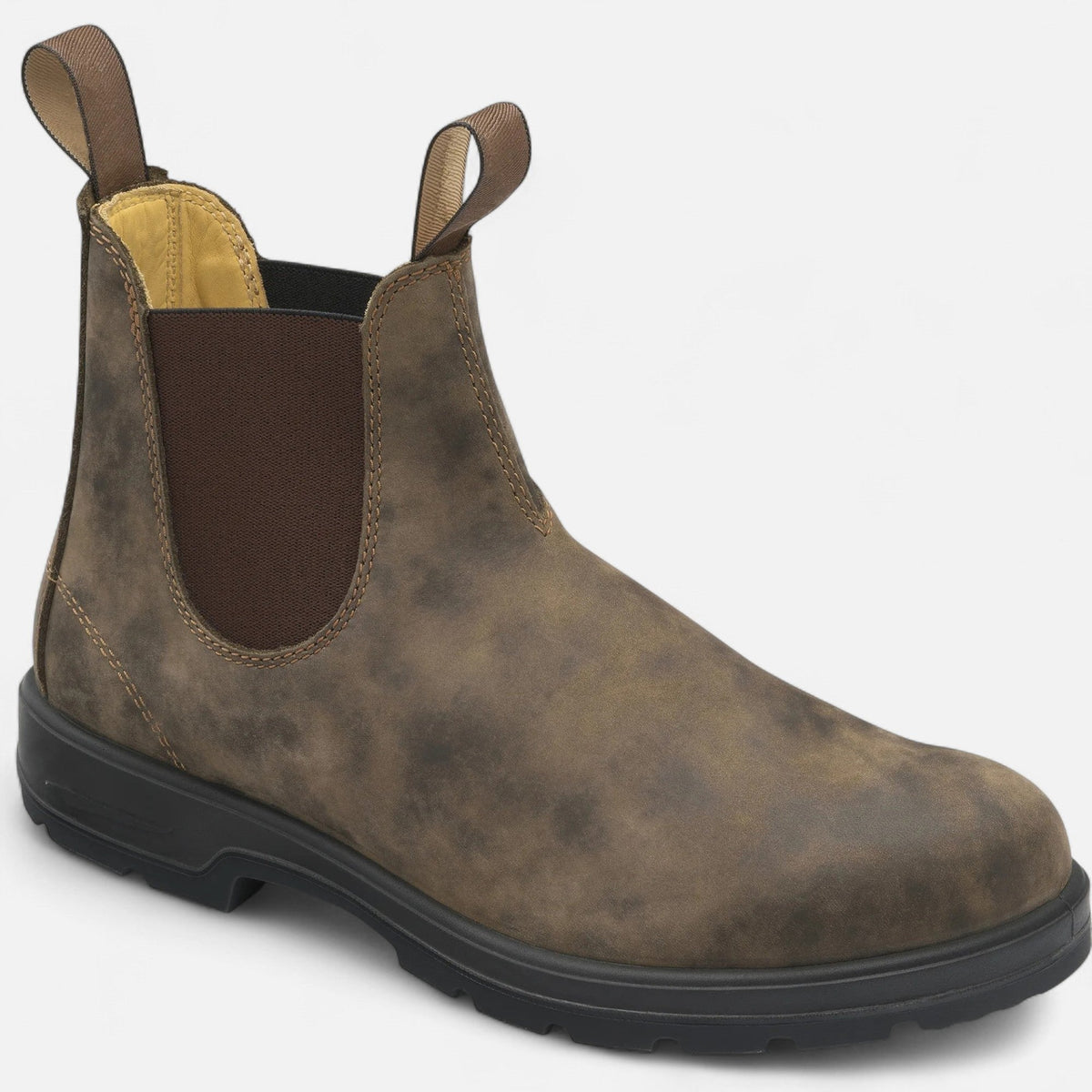 Tim Mens Leather Chelsea Boots, Slip-On Ankle in Brown