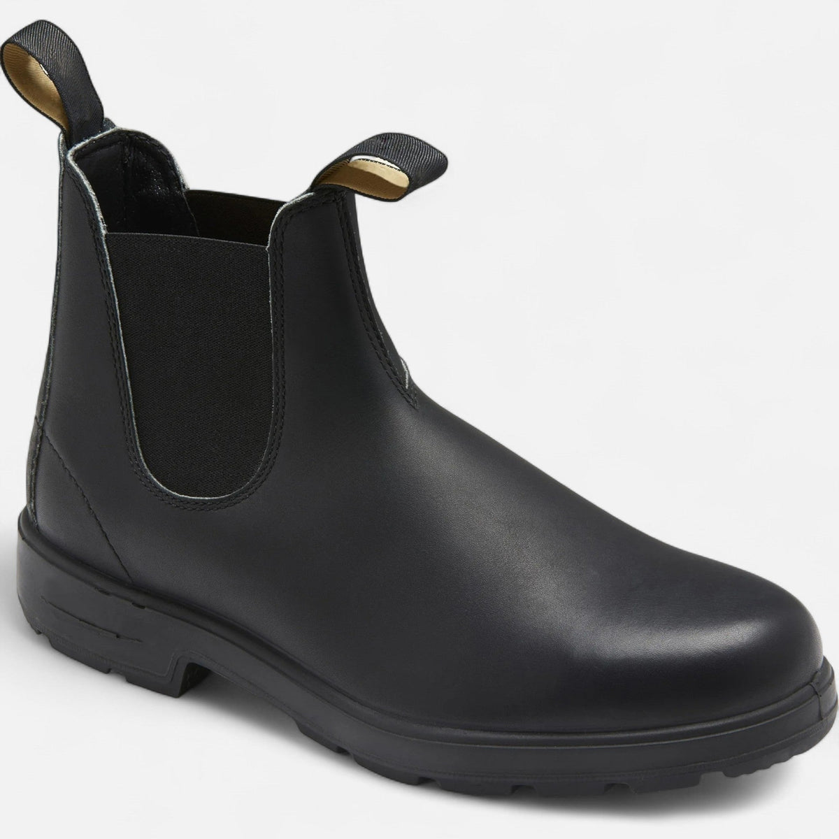 Tim Mens Leather Chelsea Boots, Slip-On Ankle in Black