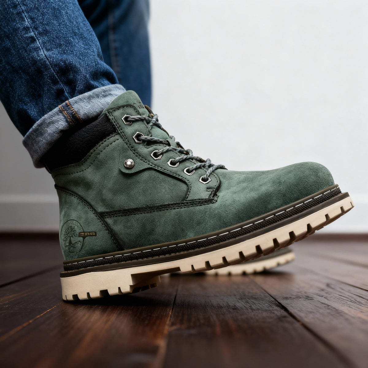 Greg Mens Leather Work Boots, Lace-Up