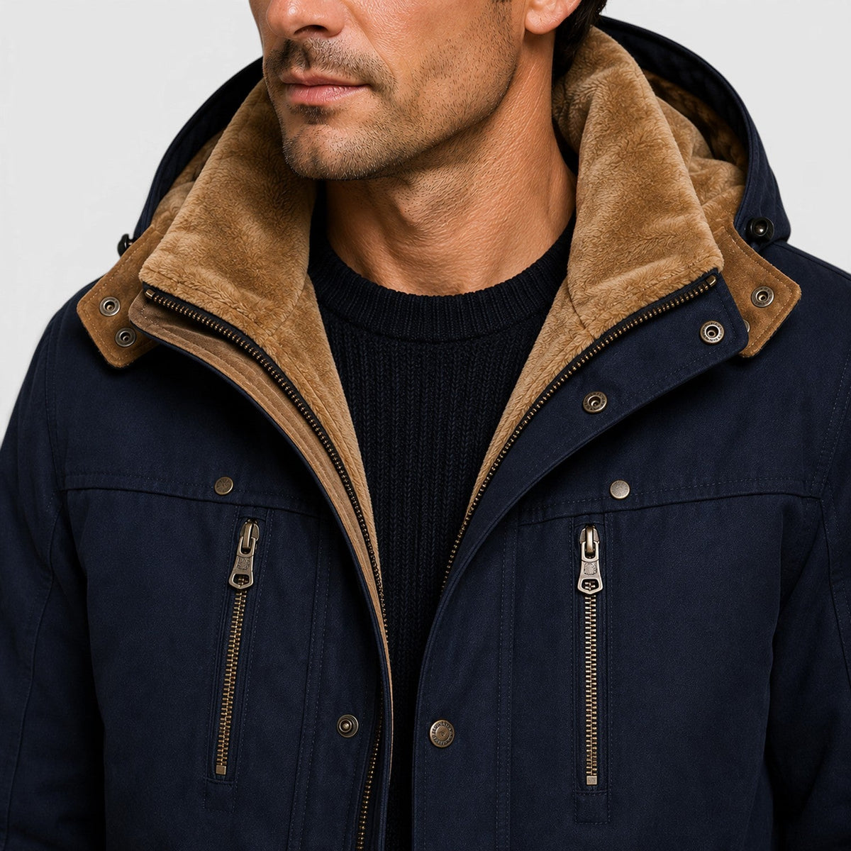 Blake Mens Multi-Pocket Winter Jacket with Fleece Lining