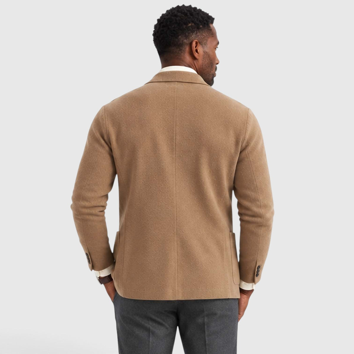 Logan Mens Knit Blazer Jacket, Notched Lapel