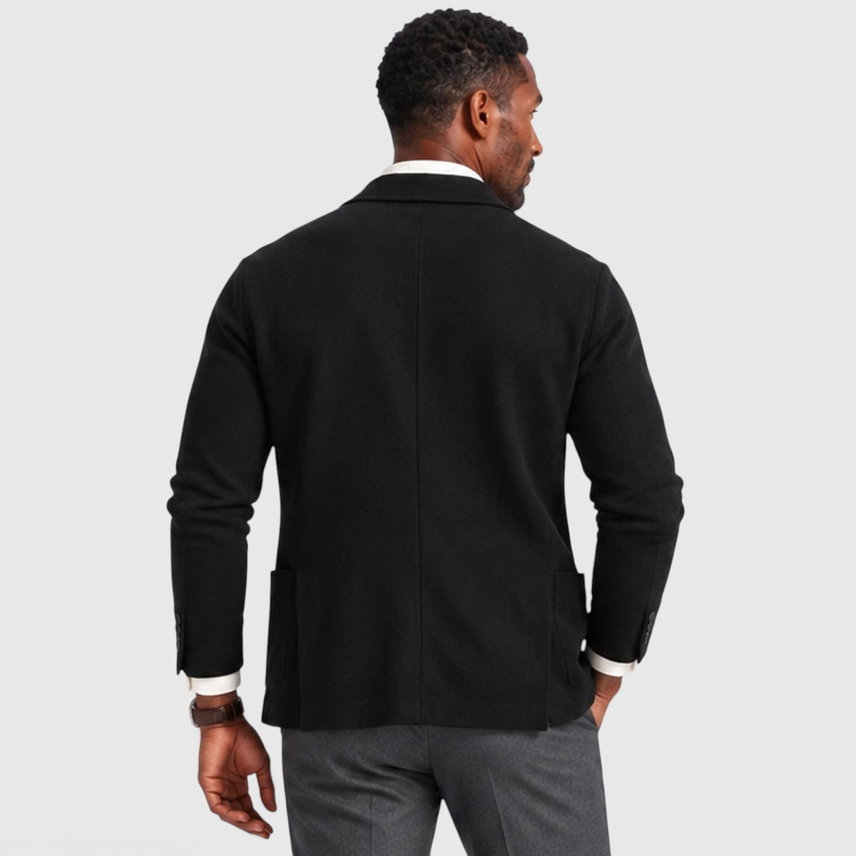 Logan Mens Knit Blazer Jacket, Notched Lapel