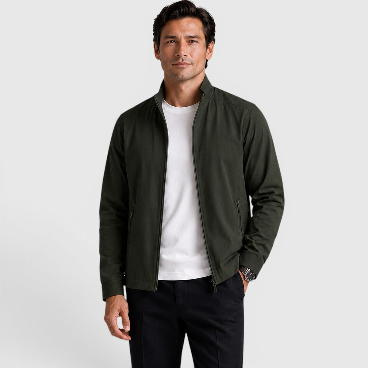Dylan Mens Lightweight Zip-Up Jacket in Green