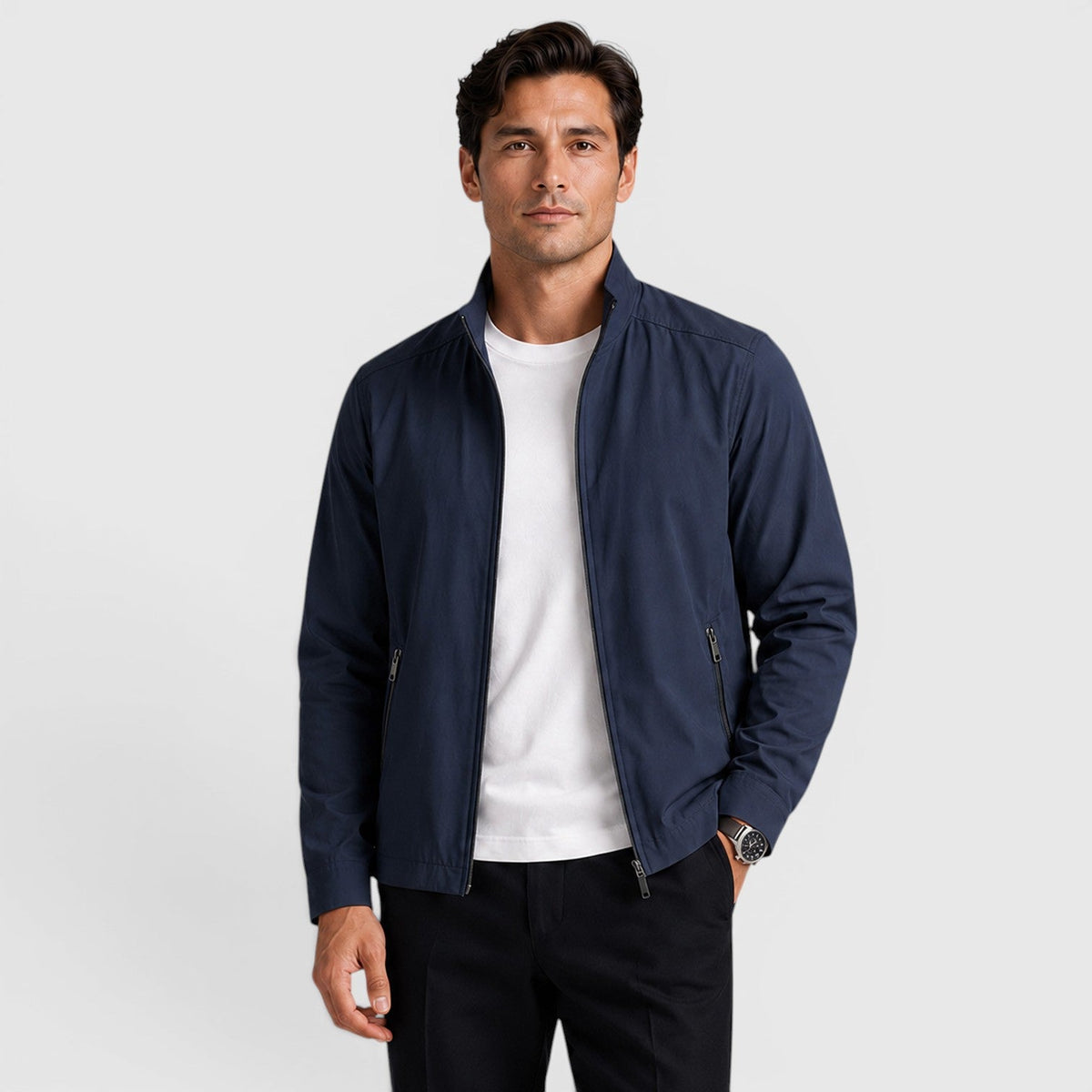 Dylan Mens Lightweight Zip-Up Jacket in Navy