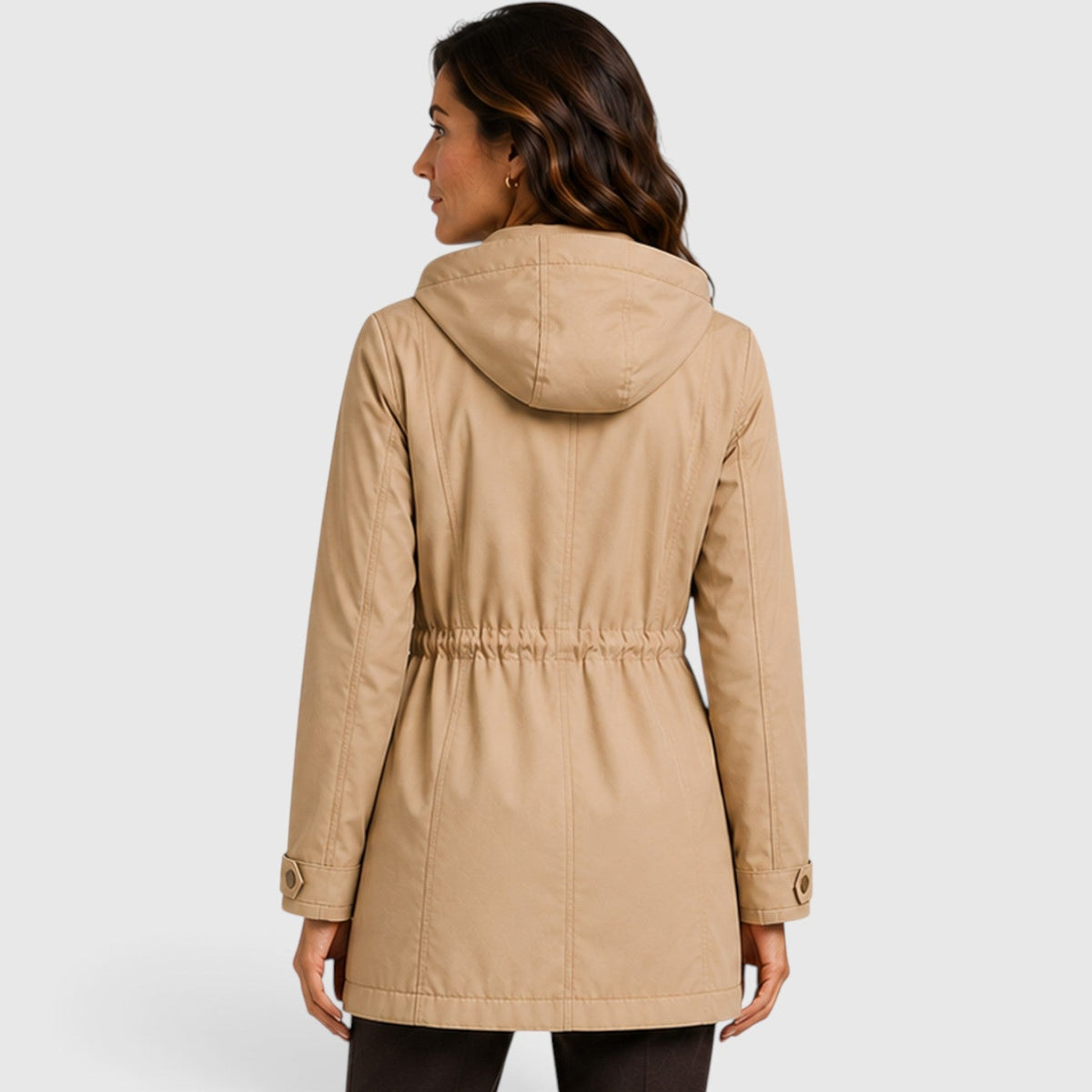 Yolanda Womens Mid-Length Cotton Coat for Spring and Fall