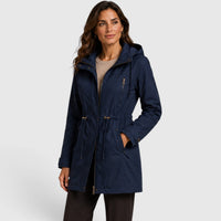 Yolanda | Womens Mid-Length Cotton Coat for Spring and Fall | Thick Fabric, Pockets | Navy, Khaki, Olive and More S-4XL