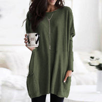 Sabina | Womens Long Pullover Sweater to Wear with Leggings | Long Cut, Soft Feel | Pink, Black, Gray and More S-5XL