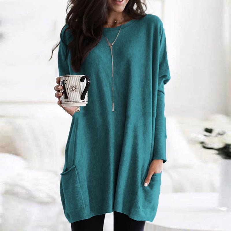 Sabina Womens Long Pullover Sweater to Wear with Leggings in Light Green