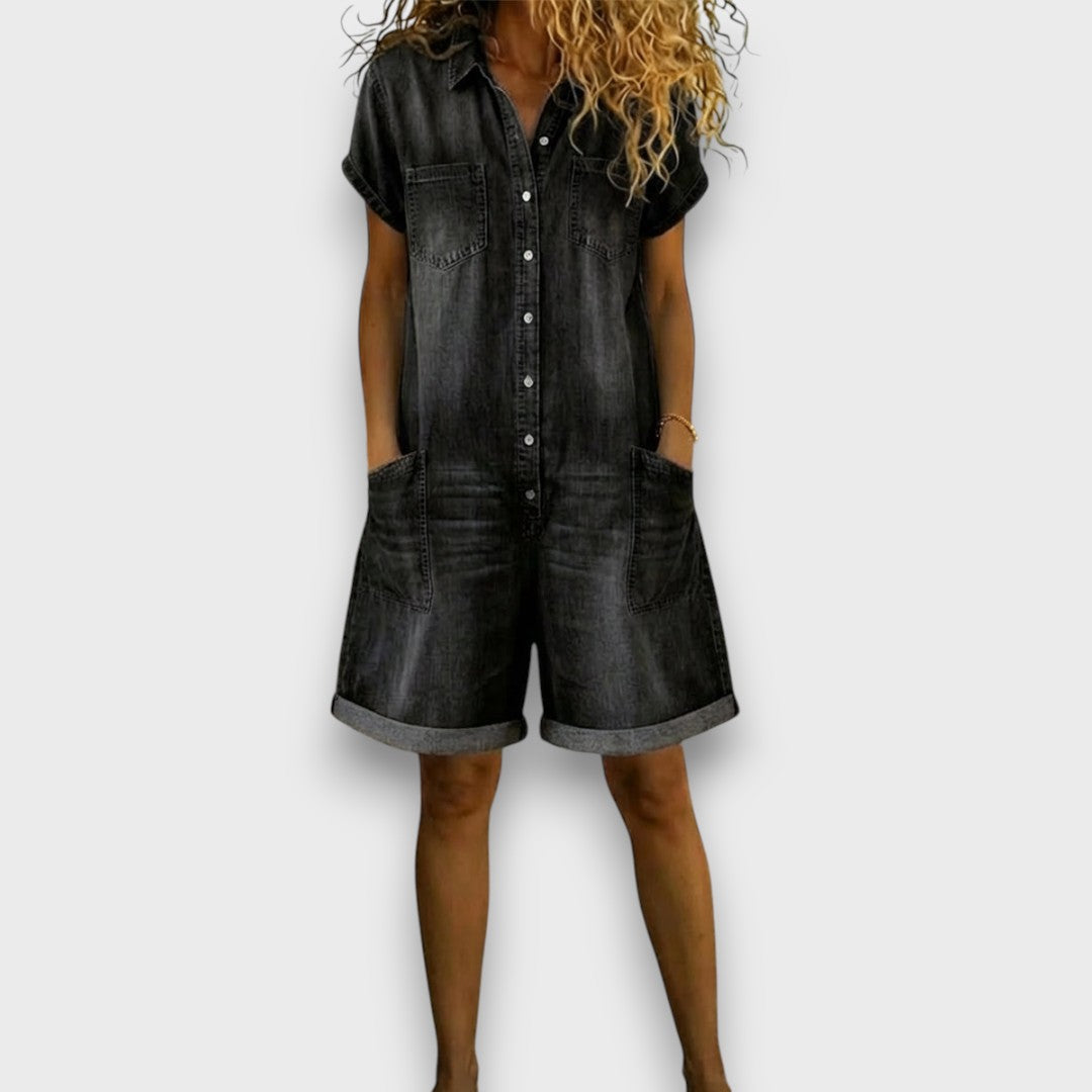Elina™ | Relaxed Vintage Short Overalls