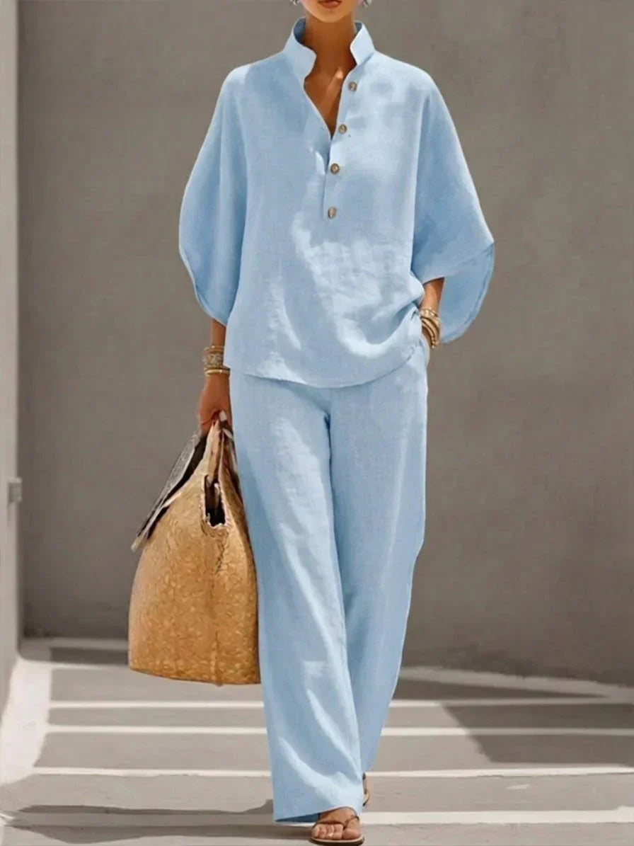 Maribel™ | Set with Batwing Sleeves and Wide Pants