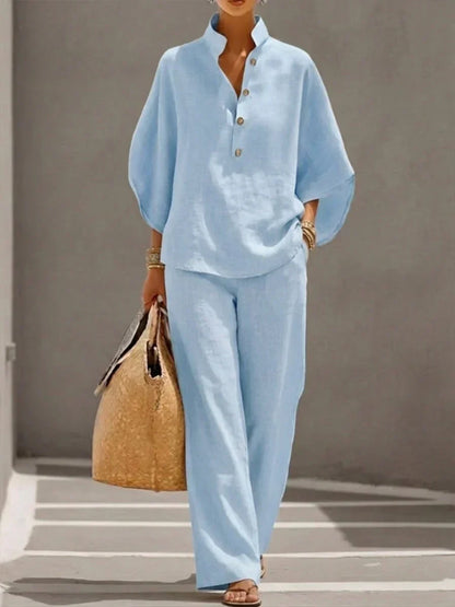 Maribel™ | Set with Batwing Sleeves and Wide Pants