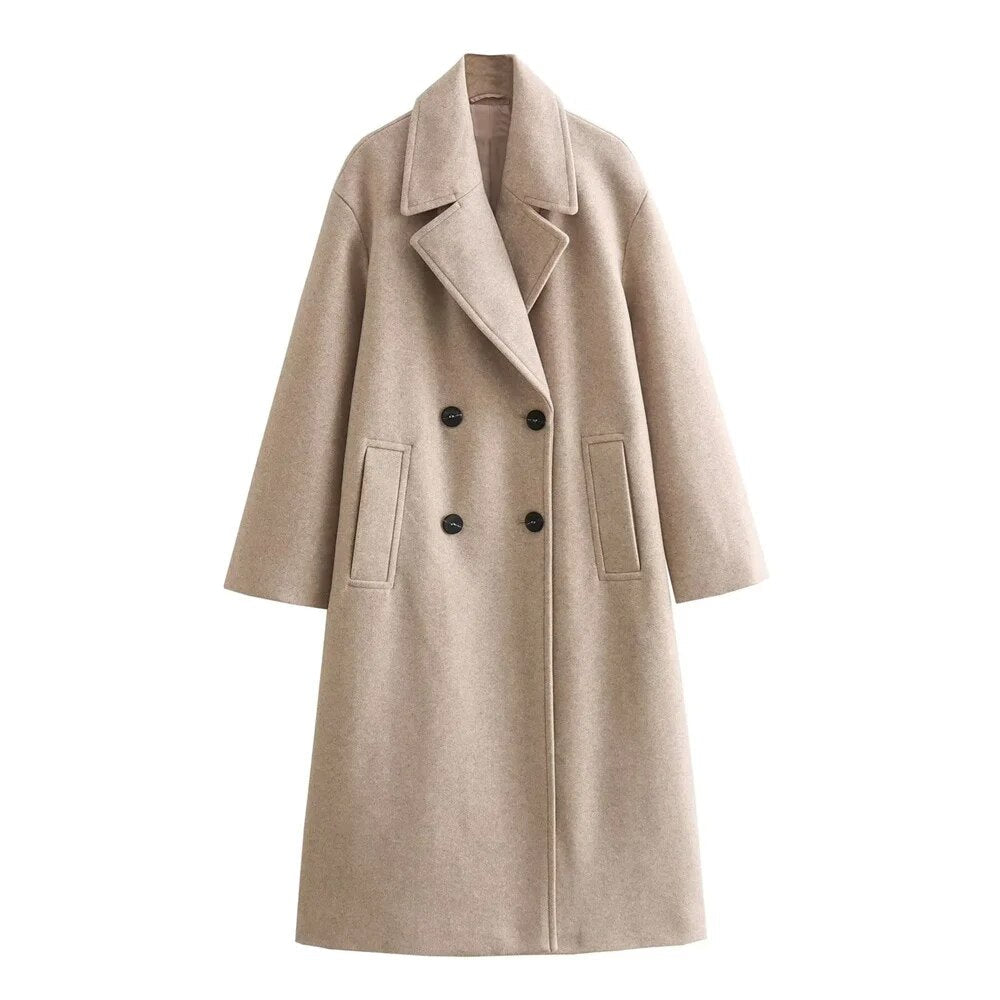 Women's Elegant Tailored Coat, Classic Buttons | Streamlined Silhouette, Refined Everyday Layer | 4 Colorways | S–2XL