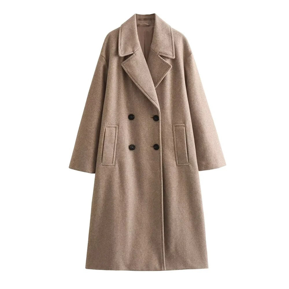Women's Elegant Tailored Coat, Classic Buttons | Streamlined Silhouette, Refined Everyday Layer | 4 Colorways | S–2XL