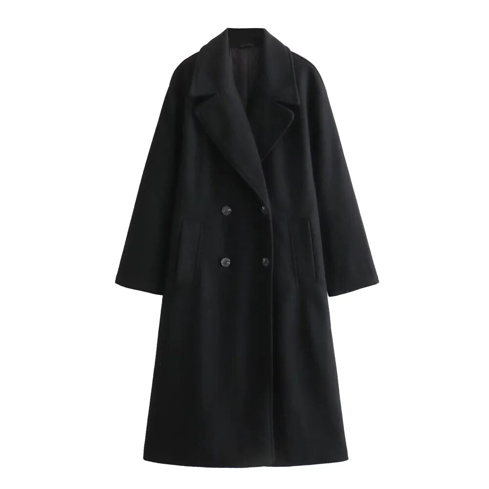 Women's Elegant Tailored Coat, Classic Buttons | Streamlined Silhouette, Refined Everyday Layer | 4 Colorways | S–2XL