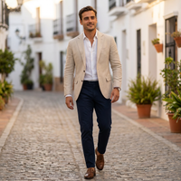Gary | Mens Smart Casual Blazer with Notched Lapel | Single-Breasted, Tailored, Lightweight | Beige, White, Green S-2XL