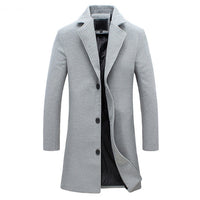 Ray | Mens Winter Trench Coat, Tailored Fit | Insulated Fabric, Breathable Lining | Black, Gray, Navy, Khaki S-2XL