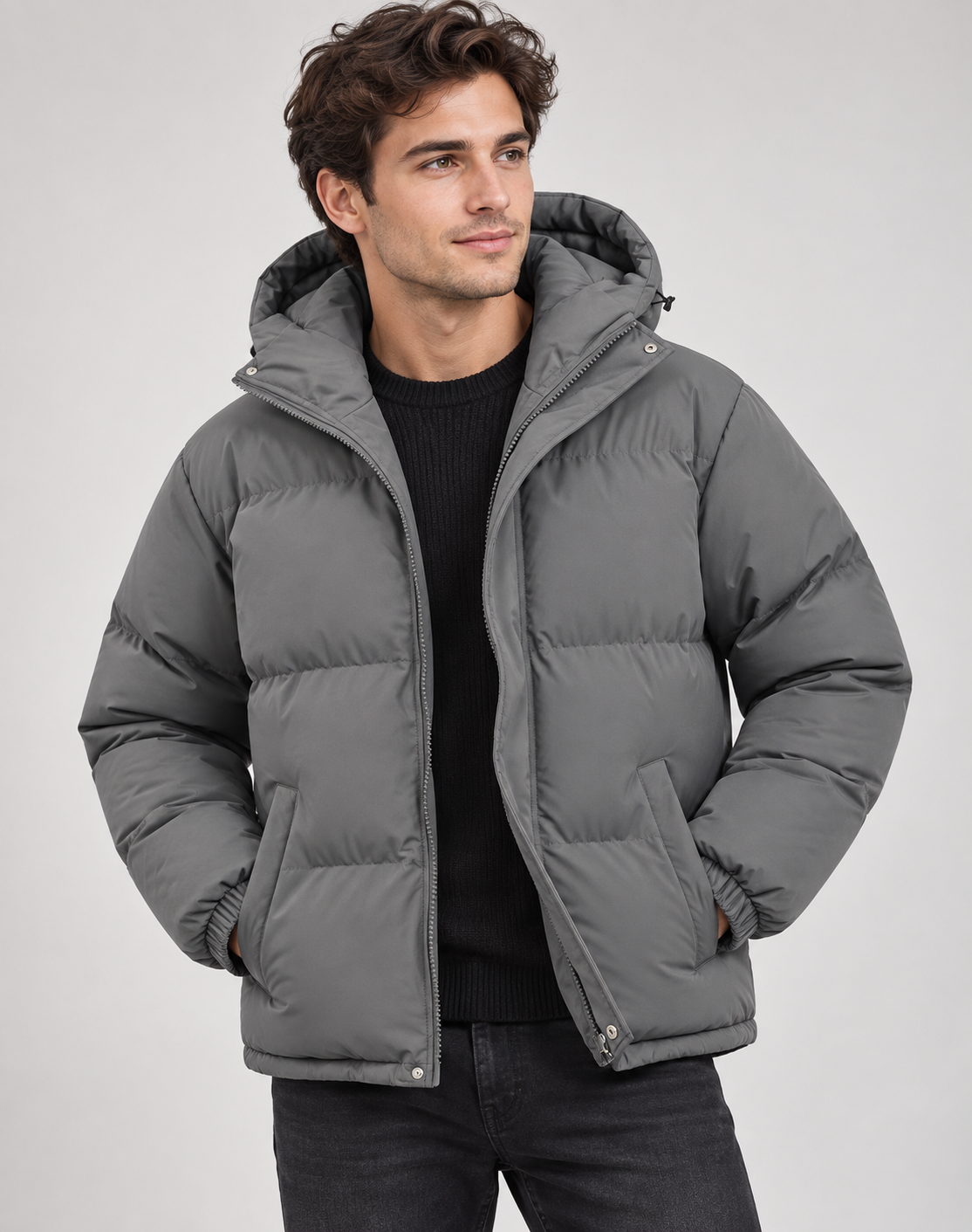 Nathaniel Mens Padded Puffer Winter Jacket with Hood