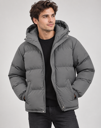 Nathaniel | Mens Padded Puffer Winter Jacket with Hood | Thick Padding, Elastic Cuffs, Zipper | 9 Colors S-4XL