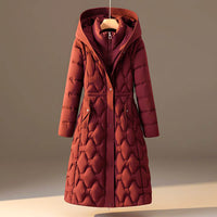Kristy | Womens Quilted Hooded Winter Coat | Lightweight Filling, Zip and Snap Closure | Red, Brown, Black and More XS-XL