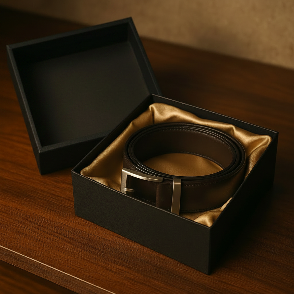 Atlas™ | Brown Leather Belt Without Holes with Click System