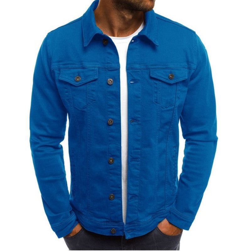 Troy Mens Casual Denim Jacket in Blue