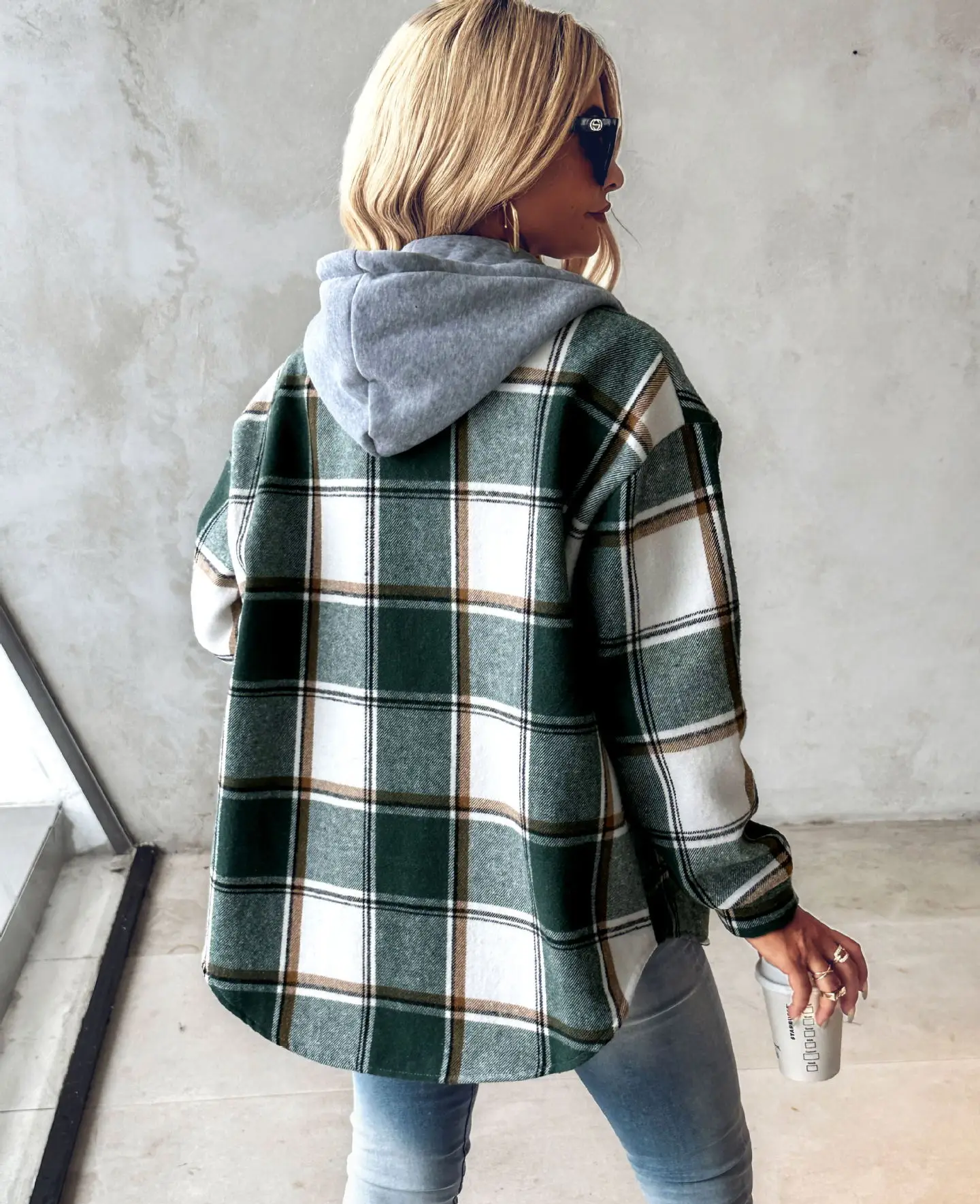 Women's Checkered Lined Cardigan, Draped Fit | Warm Autumn Lining, Easy Layering | 6 Colorways | S–3XL