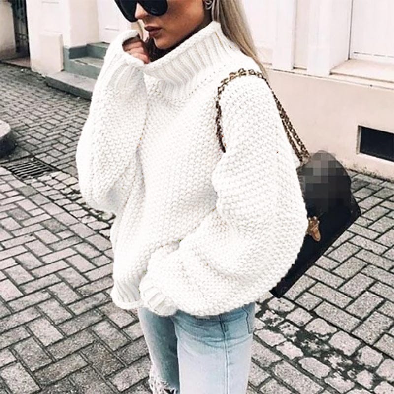 Serafina | Women's Oversized Chunky Knit Turtleneck Sweater — Warm Winter Pullover in 4 Colors | Westmere