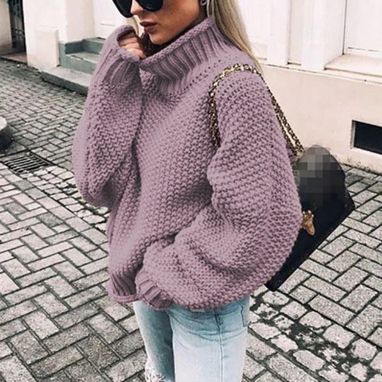 Serafina | Women's Oversized Chunky Knit Turtleneck Sweater — Warm Winter Pullover in 4 Colors | Westmere
