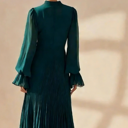 Missy™ | Elegant pleated midi dress with ruffles