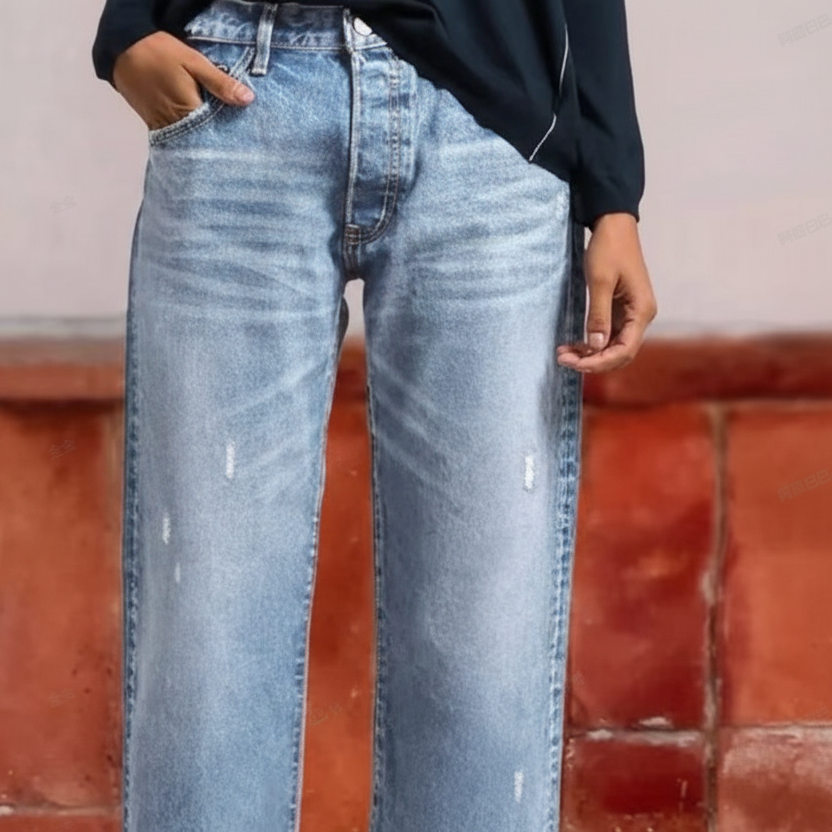Amber™ | Retro Cropped Straight Jeans