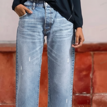 Amber™ | Retro Cropped Straight Jeans