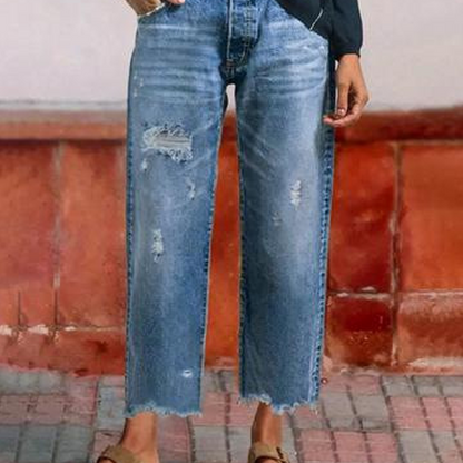 Amber™ | Retro Cropped Straight Jeans