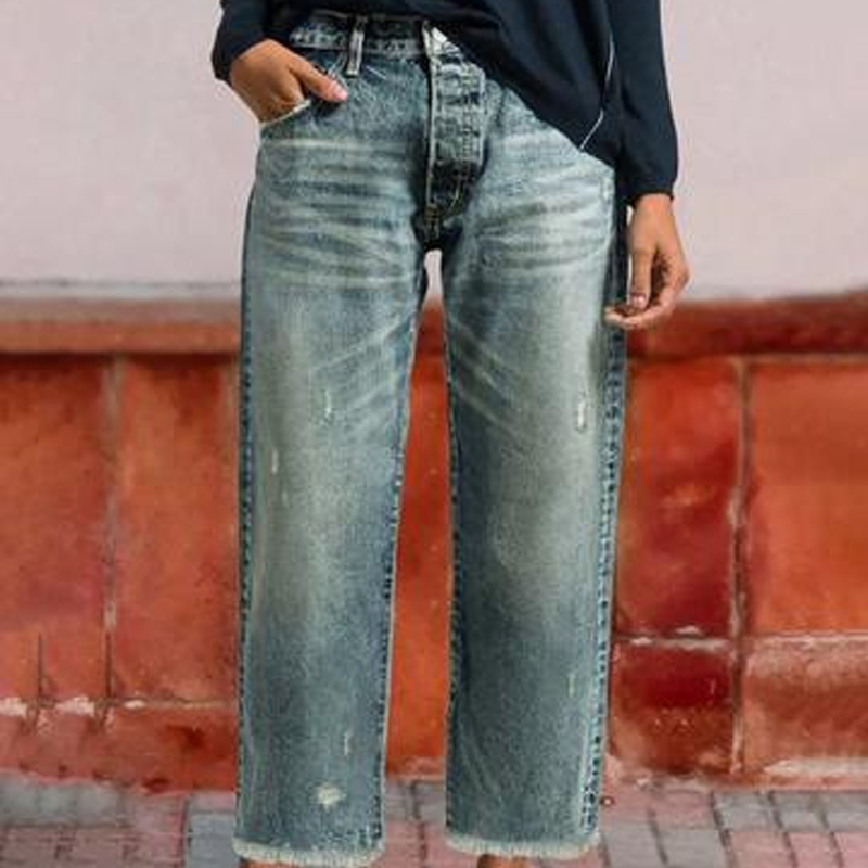 Amber™ | Retro Cropped Straight Jeans