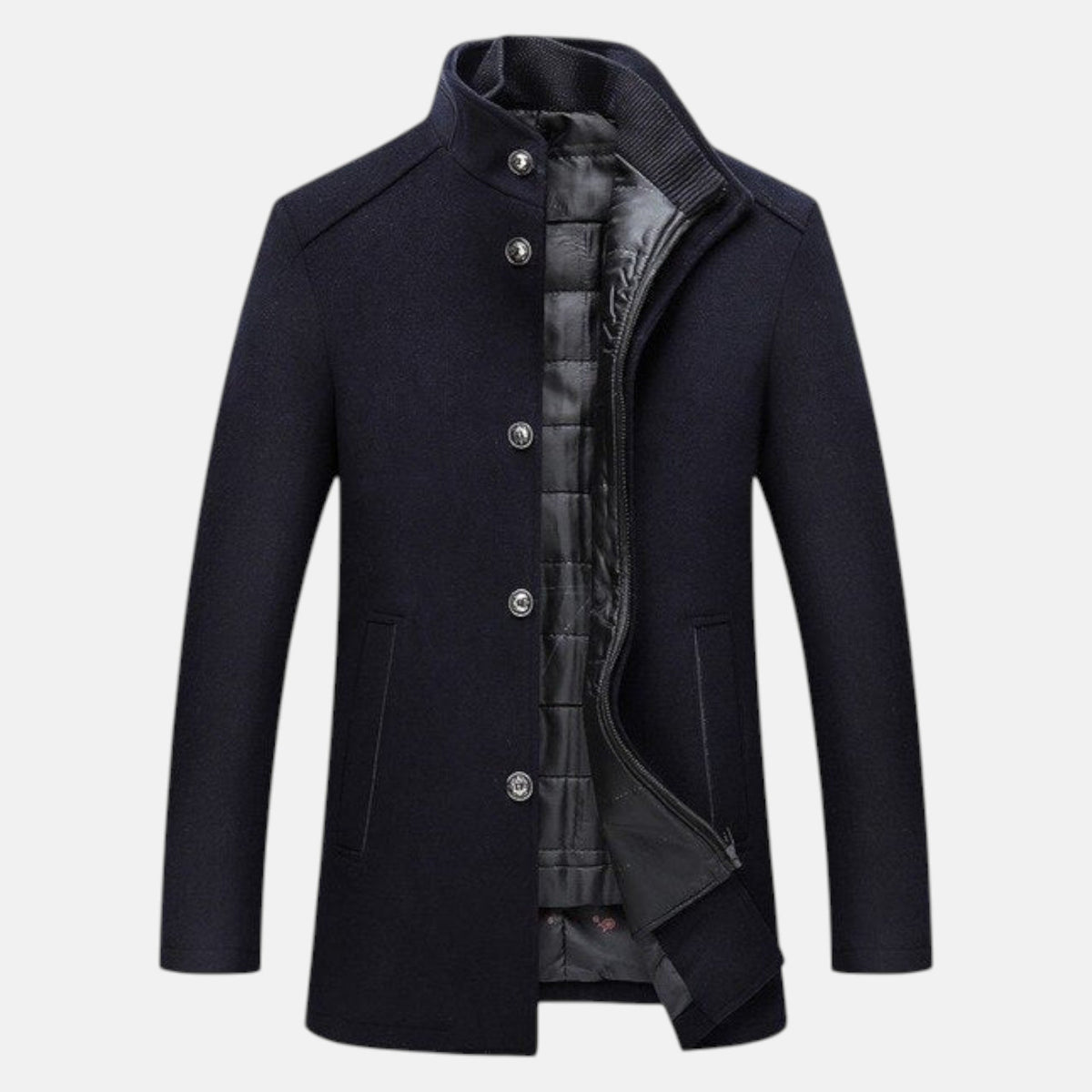 Stellan Mens Winter Jacket with Stand Collar