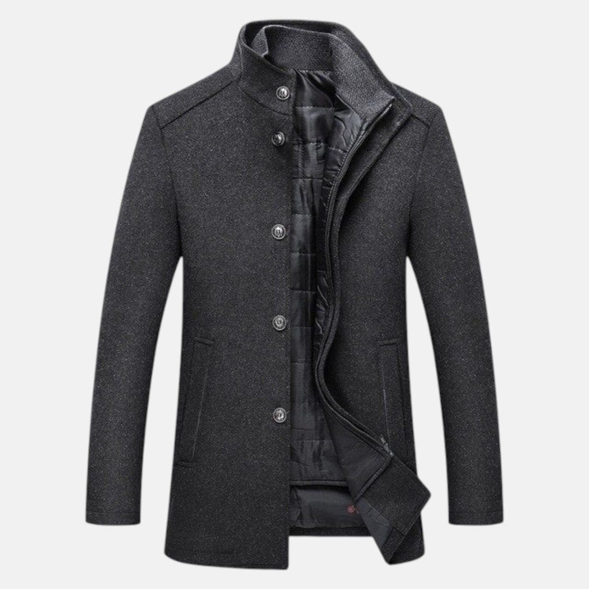 Stellan Mens Winter Jacket with Stand Collar