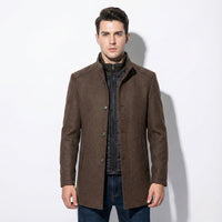 Stellan | Mens Winter Jacket with Stand Collar | Tailored Silhouette, Layers over Knitwear | Camel, Gray, Navy M-3XL
