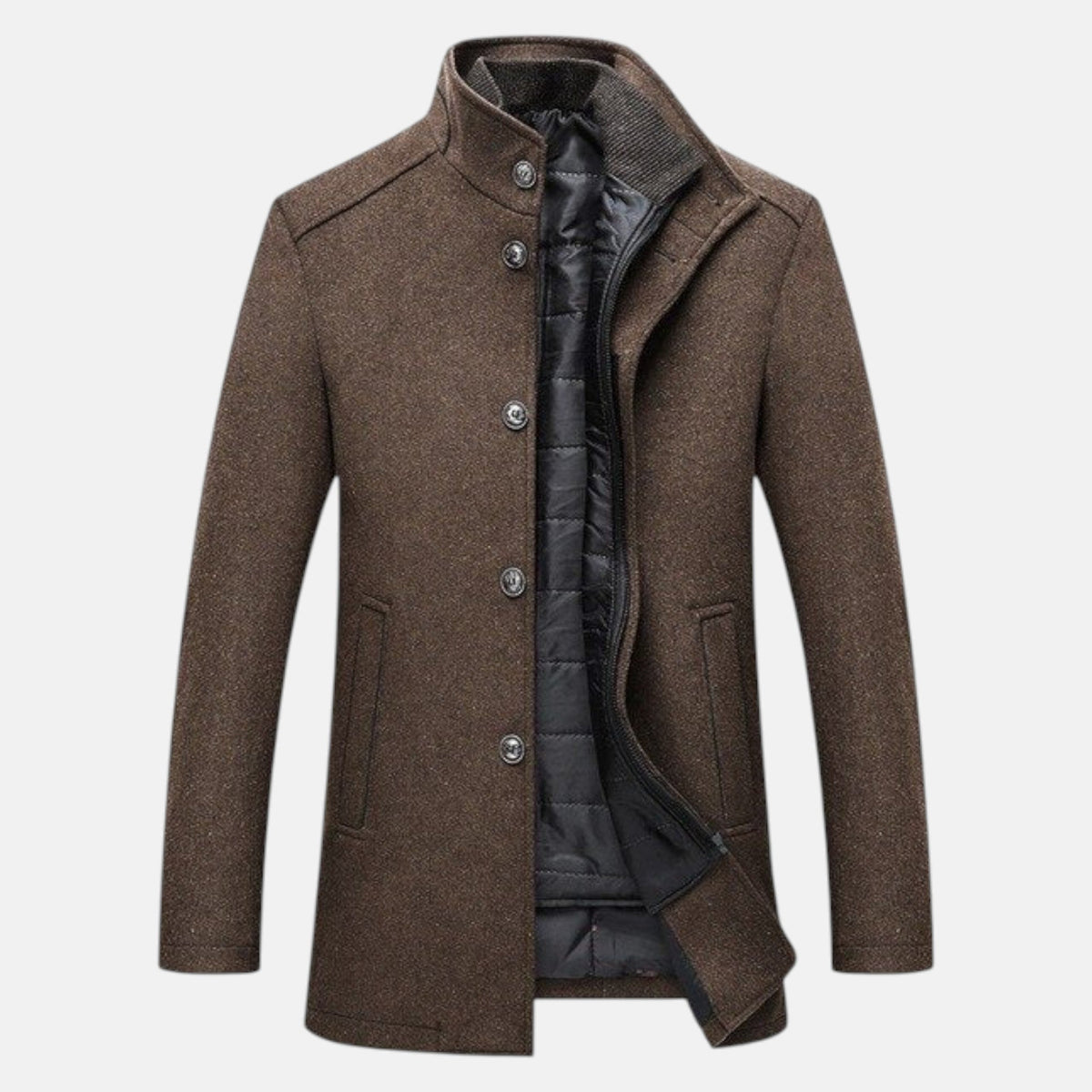 Stellan Mens Winter Jacket with Stand Collar