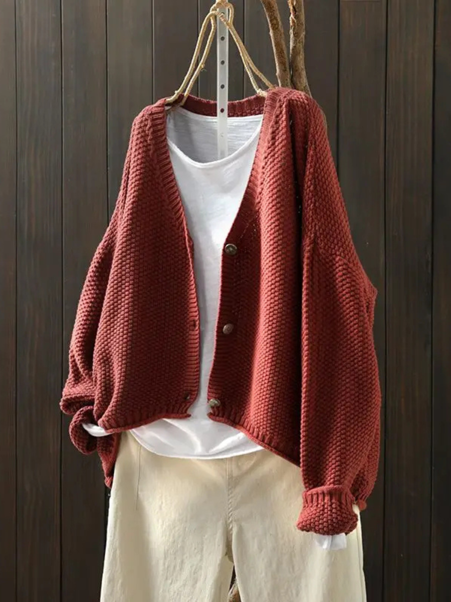 Talveth | Women's Oversized Chunky Knit Cardigan — V-Neck Button-Front Layer in 8 Colors | Westmere