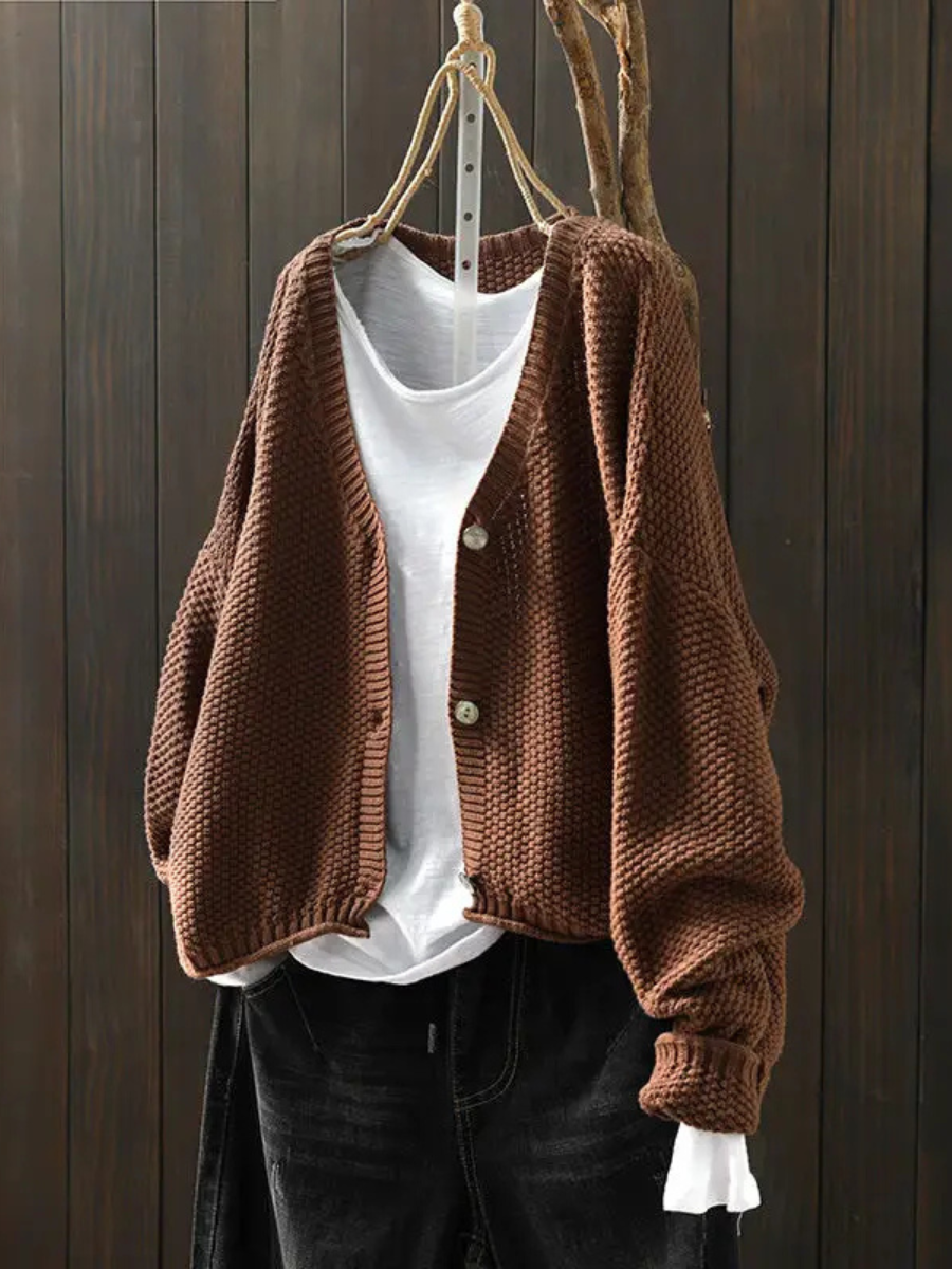 Talveth | Women's Oversized Chunky Knit Cardigan — V-Neck Button-Front Layer in 8 Colors | Westmere