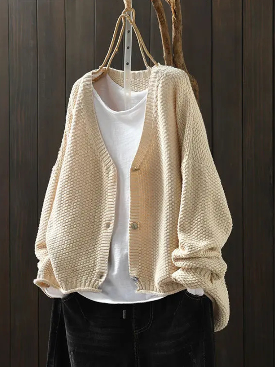Talveth | Women's Oversized Chunky Knit Cardigan — V-Neck Button-Front Layer in 8 Colors | Westmere