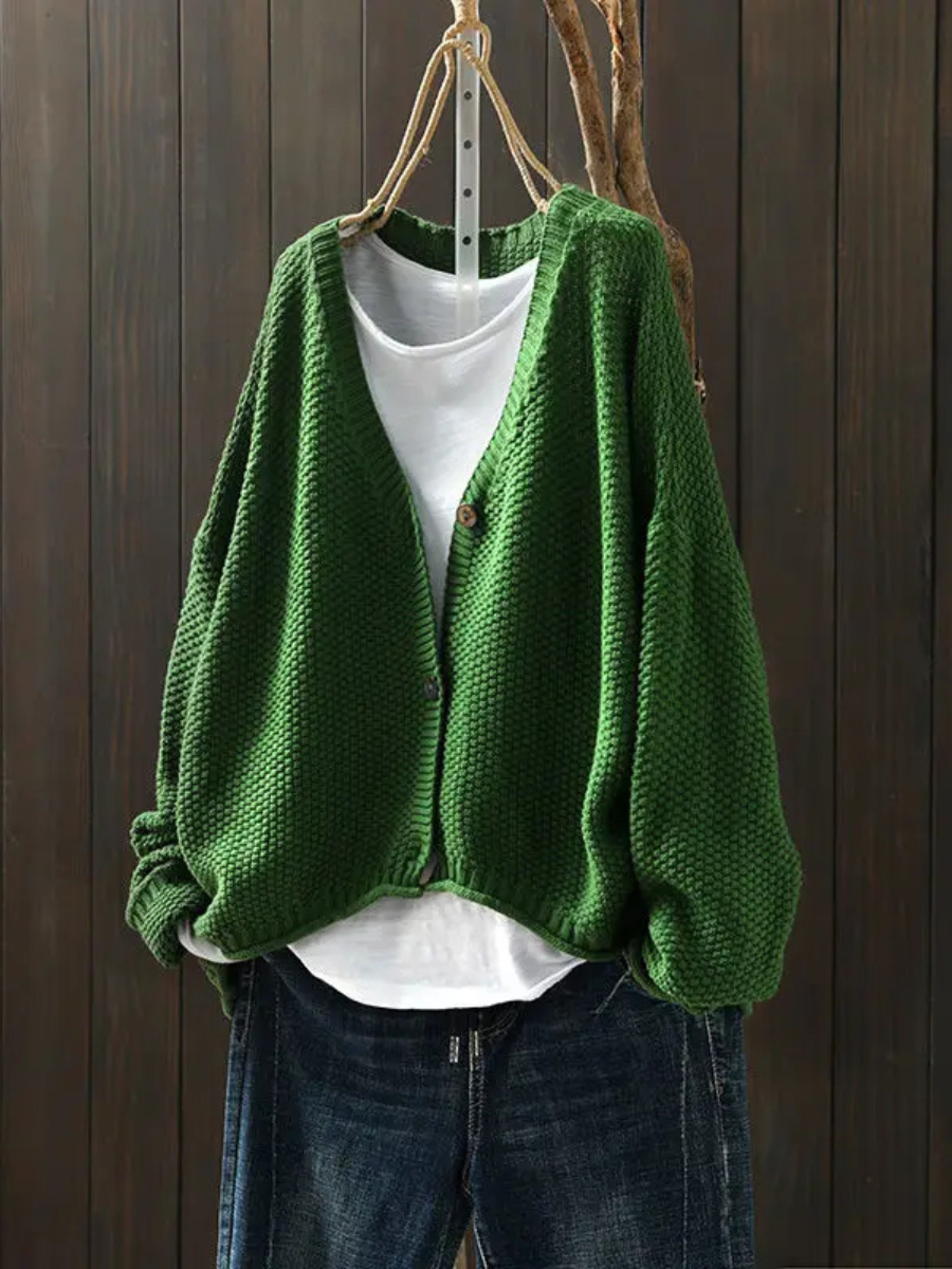 Talveth | Women's Oversized Chunky Knit Cardigan — V-Neck Button-Front Layer in 8 Colors | Westmere