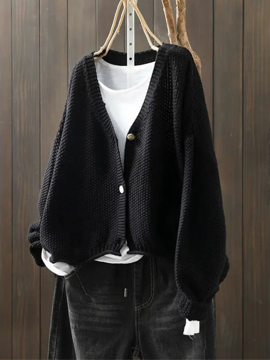 Talveth | Women's Oversized Chunky Knit Cardigan — V-Neck Button-Front Layer in 8 Colors | Westmere