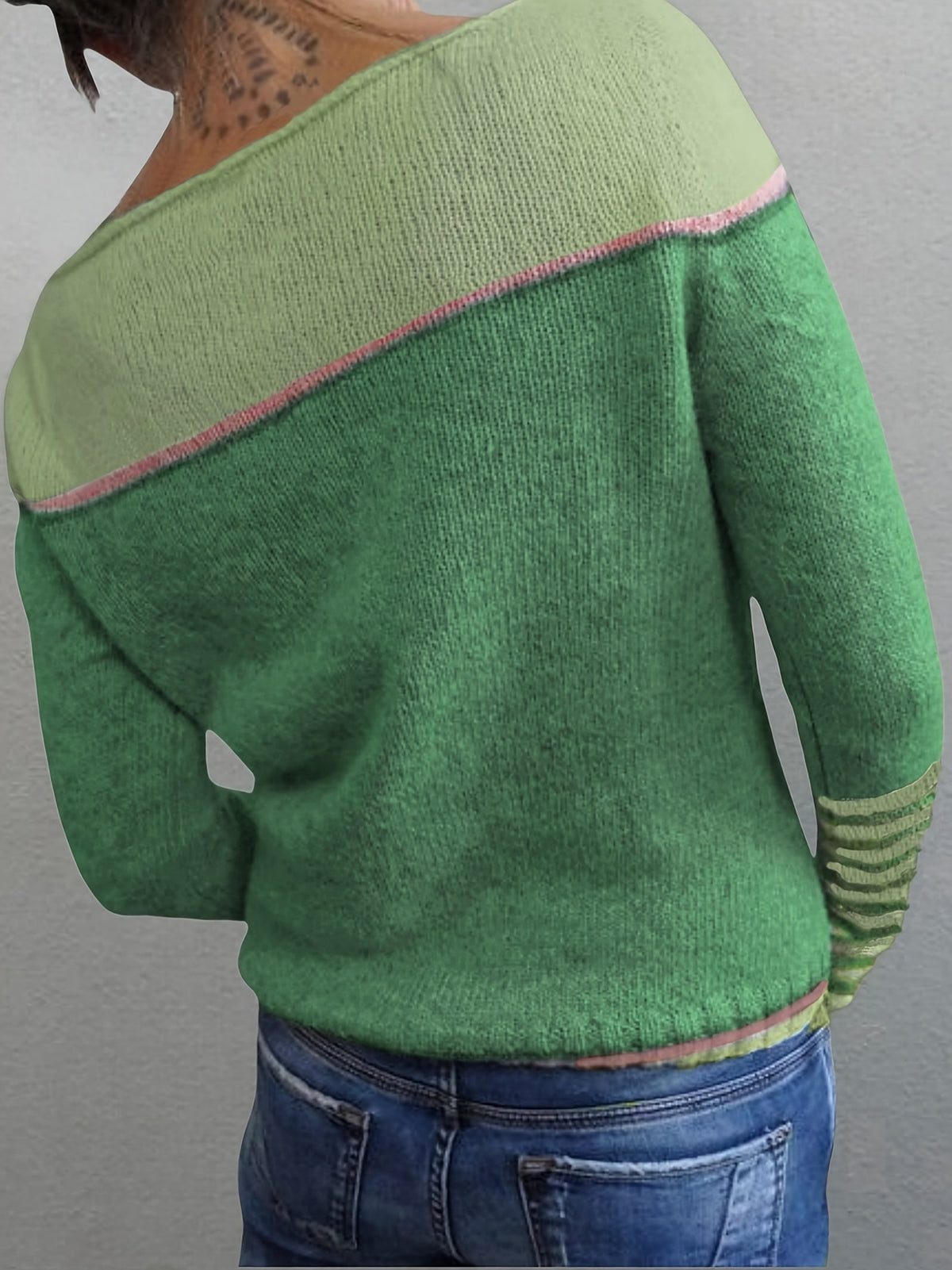 Tavitha | Women's Striped Boat Neck Knit Sweater — Soft Long-Sleeve Pullover with Stripe Cuffs | Westmere