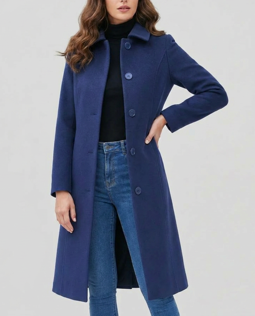 Tonya Womens Long Trench Coat, Single-Breasted
