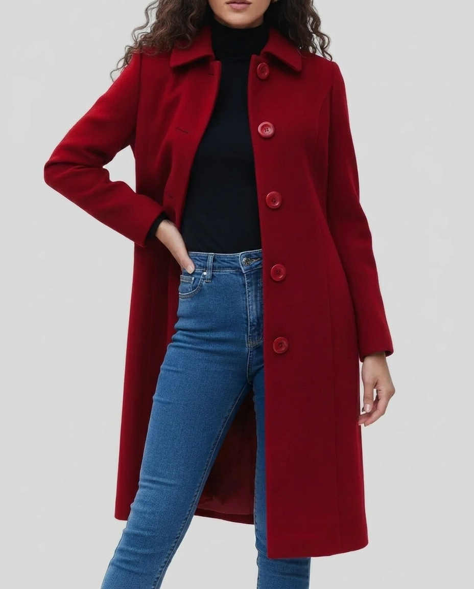 Tonya Womens Long Trench Coat, Single-Breasted