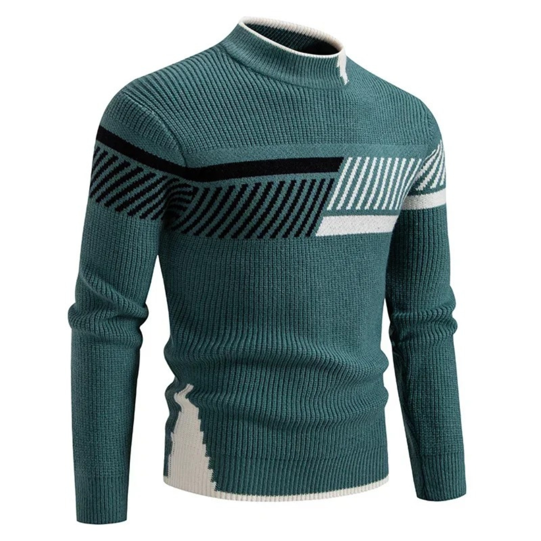 Heinrich | Herren Langarm-Pullover mit Geometrischem Muster — Diamant- und Streifen-Print in 9 Farben | Westmere